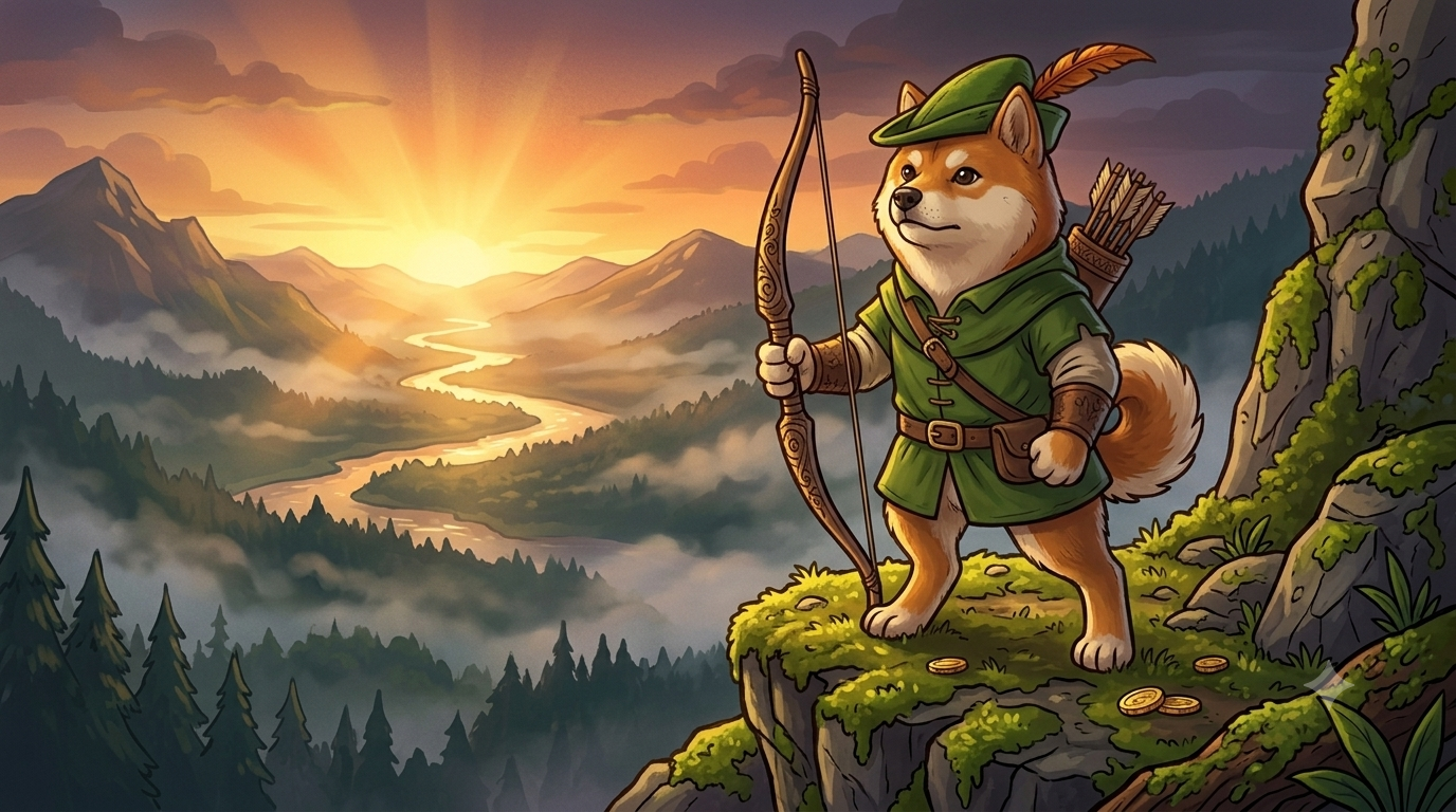 Robin Hood Inu overlooking the road ahead