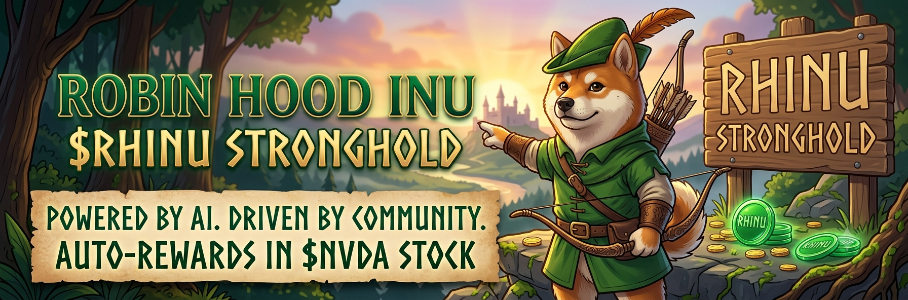 Robin Hood Inu welcoming the community to the RHINU Stronghold